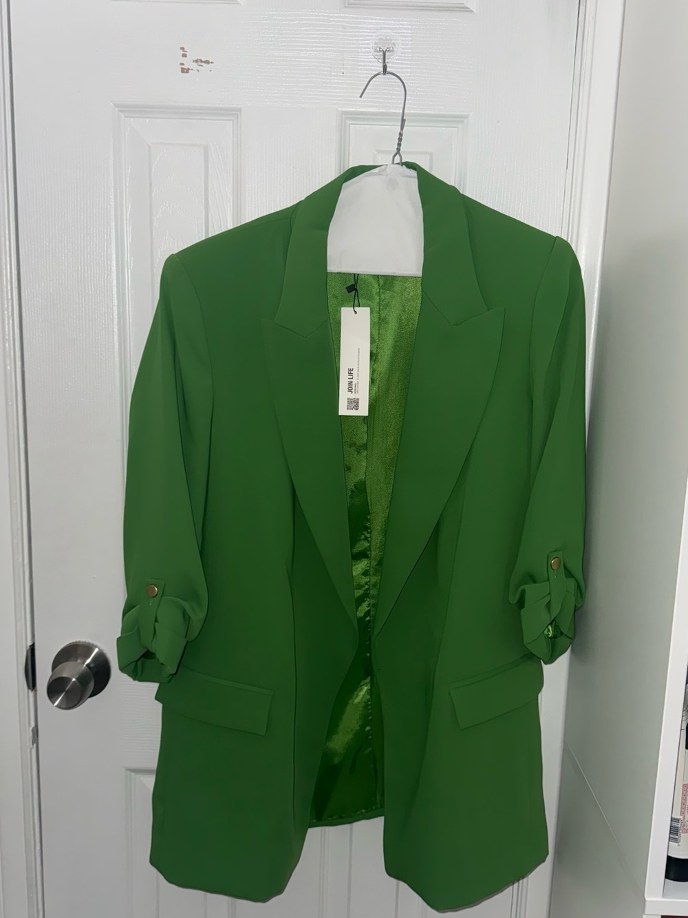 Zara Green Women's Tailored Blazer - Open Front